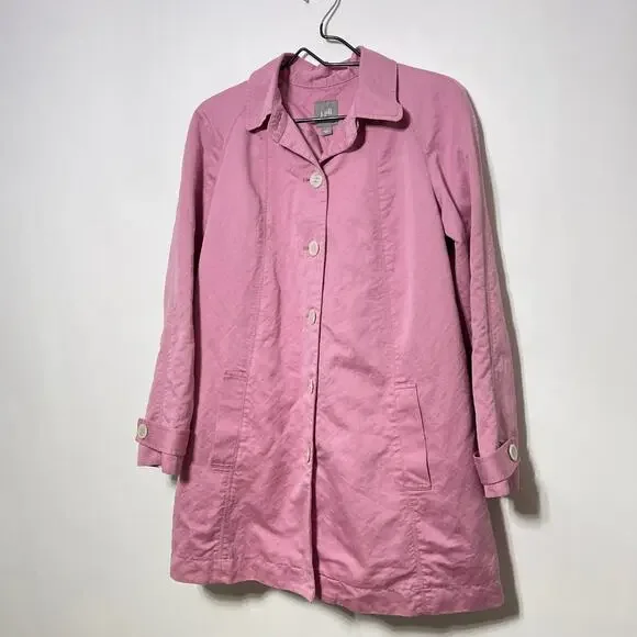 J. Jill Lightweight Jacket Womens Small Dusty Pink Linen Blend Lined Spring Coat - Picture 10 of 11